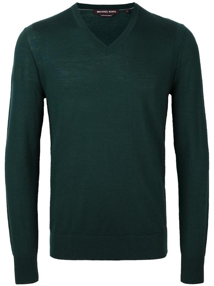 Michael Kors V-neck Jumper, Men's, Size: Xxl, Green, Merino