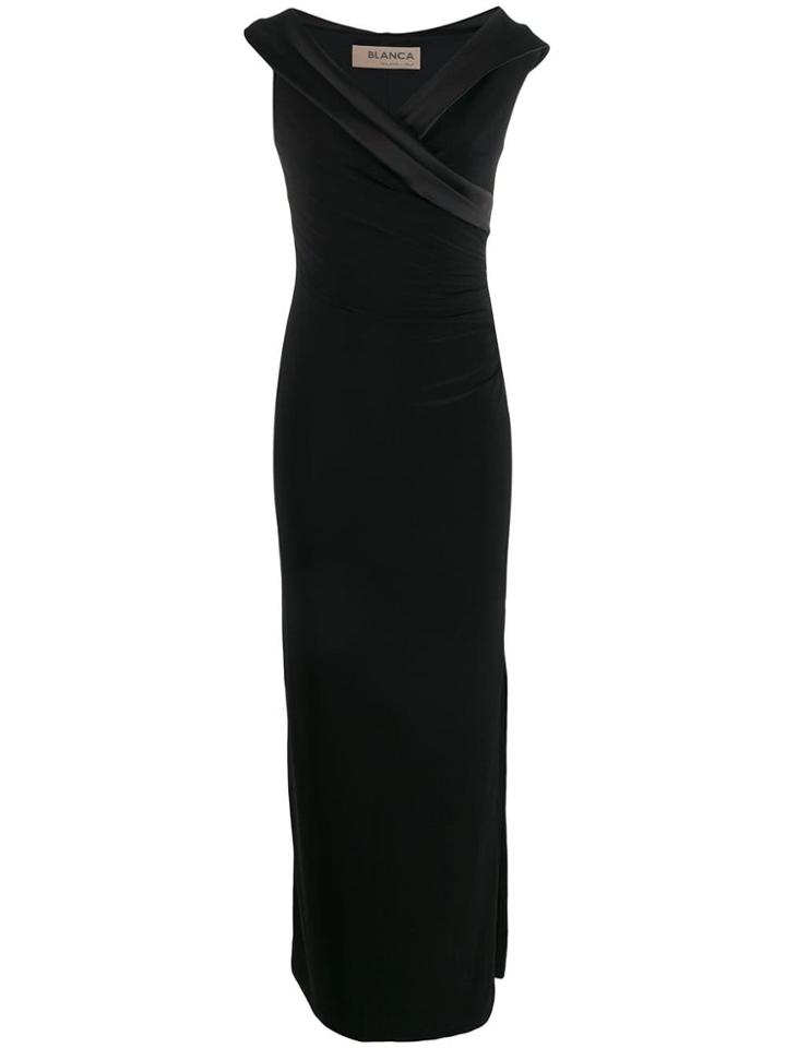 Blanca Fitted Evening Dress - Black