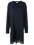 See By Chloé Broderie Anglaise Knit Dress, Women's, Size: M, Blue, Cotton/silk
