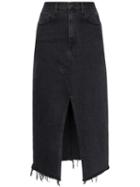 3x1 Elizabella Front Slit Denim Skirt - Black