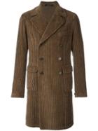 Tagliatore Double Breasted Coat, Men's, Size: 50, Brown, Cotton/viscose