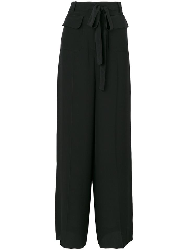 Valentino Tied Wide Leg Trousers - Black