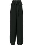 Valentino Tied Wide Leg Trousers - Black