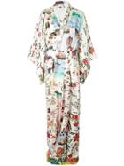 Oscar De La Renta Printed Robe Dress - White