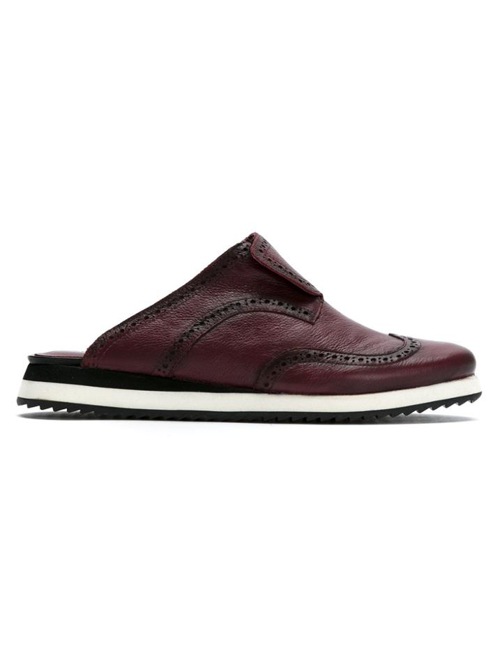 Mara Mac Panelled Leather Mules - Pink & Purple