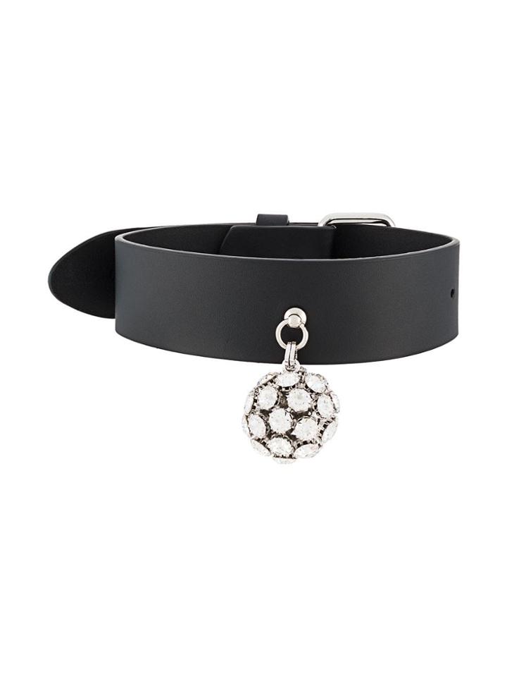 Alessandra Rich Crystal Disco Ball Choker - Black