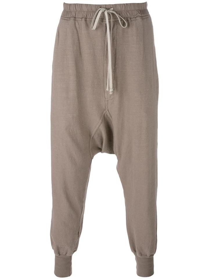 Rick Owens Drkshdw Drop Crotch Track Pants, Men's, Size: Small, Nude/neutrals, Cotton