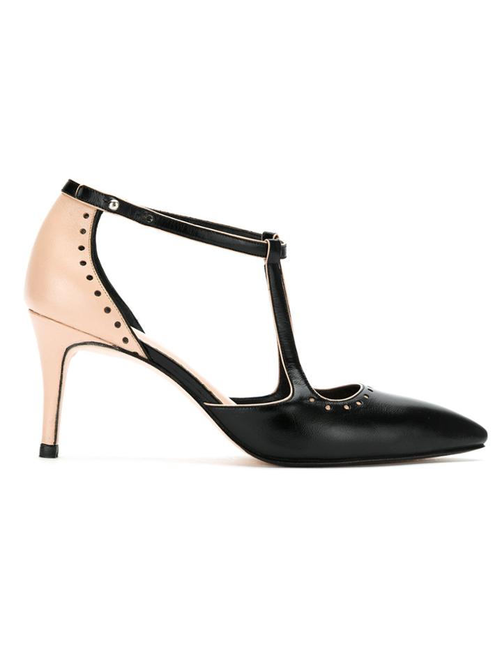 Sarah Chofakian Bicolor Pumps - Black