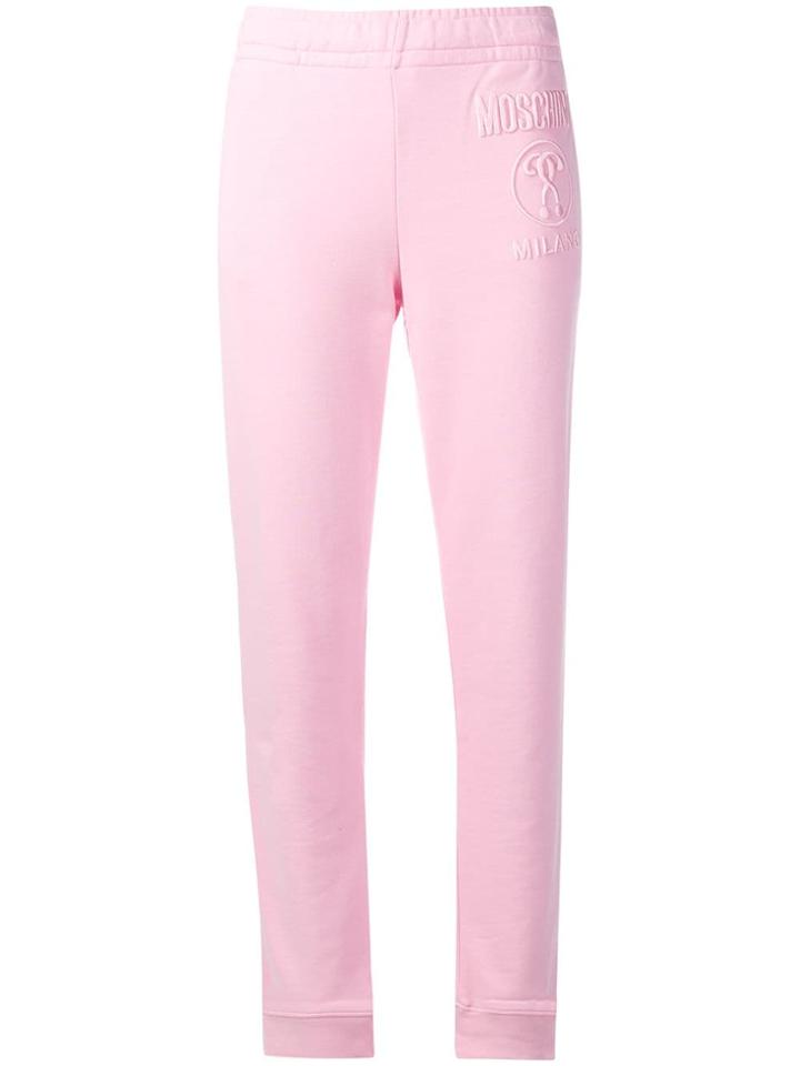Moschino Embossed Logo Track Pants - Pink & Purple