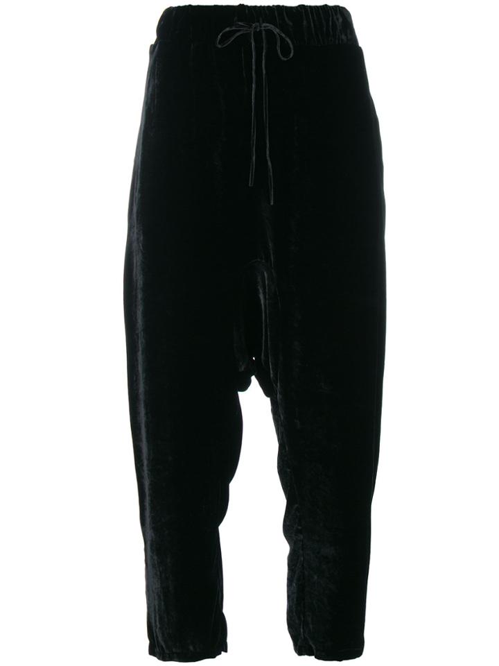 Federica Tosi Cropped Velvet Trousers - Black