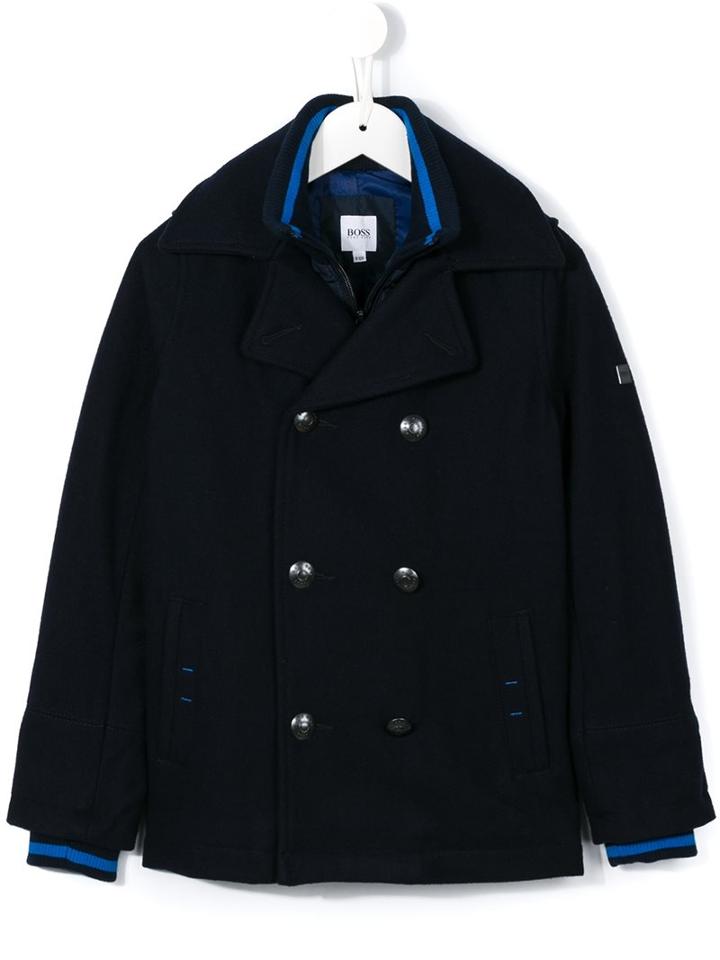 Boss Kids Double Breasted Coat, Boy's, Size: 10 Yrs, Blue