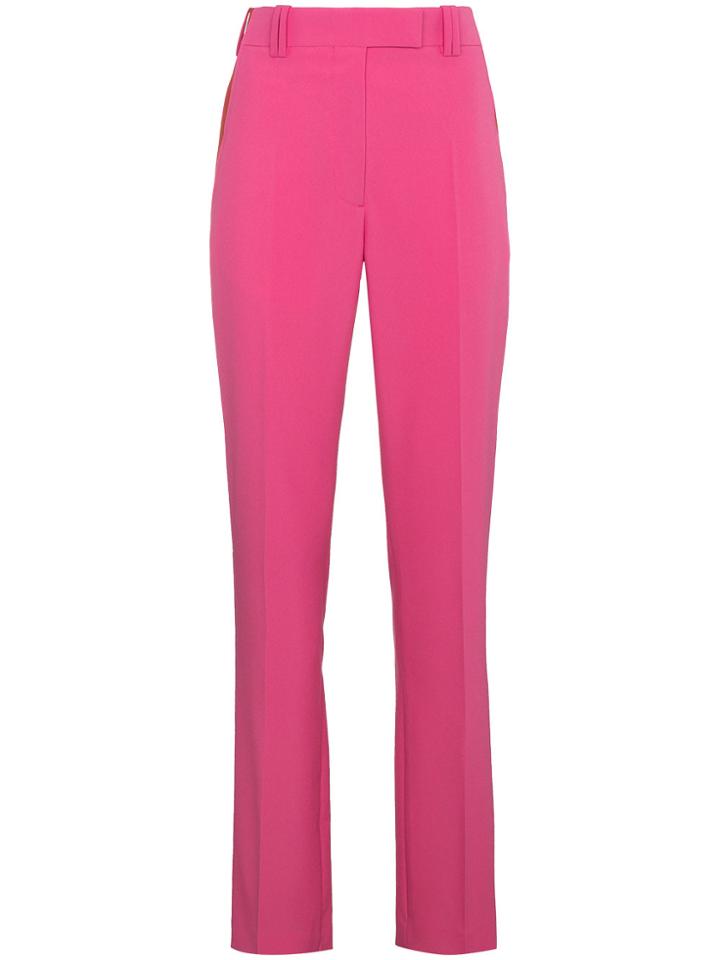 Calvin Klein 205w39nyc Mid Rise Striped Slim Leg Pants - Pink & Purple