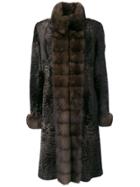 Liska Diana Fur Trimmed Coat - Brown