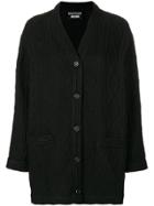 Boutique Moschino Diamond Pattern Long Knitted Cardigan - Black