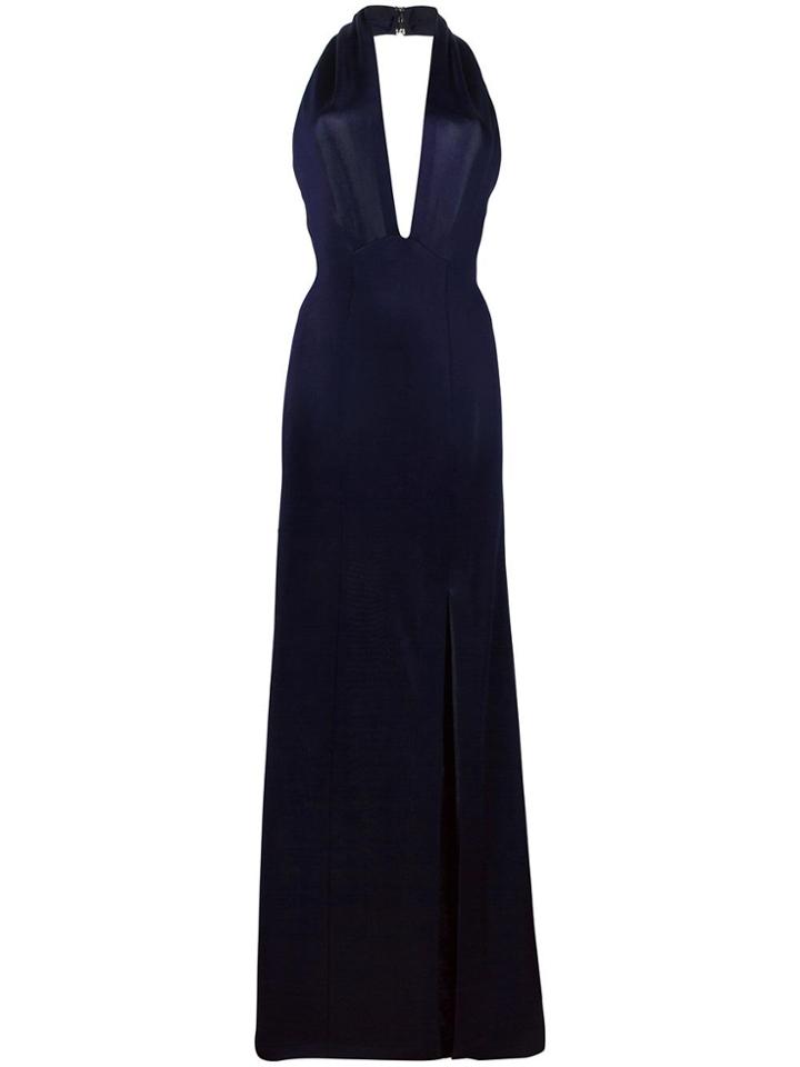 Galvan 'flyover Keyhole' Halterneck Dress - Blue