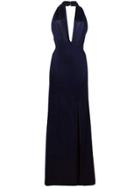 Galvan 'flyover Keyhole' Halterneck Dress - Blue