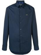 Philipp Plein Contrast Trim Check Shirt - Blue