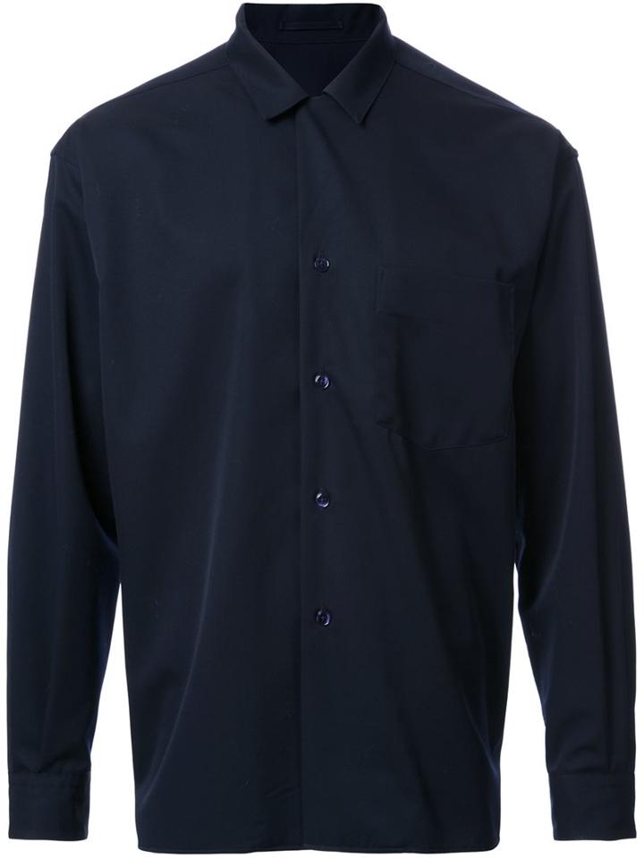 H Beauty & Youth. Blouson Shirt Jacket, Men's, Size: Small, Blue, Wool