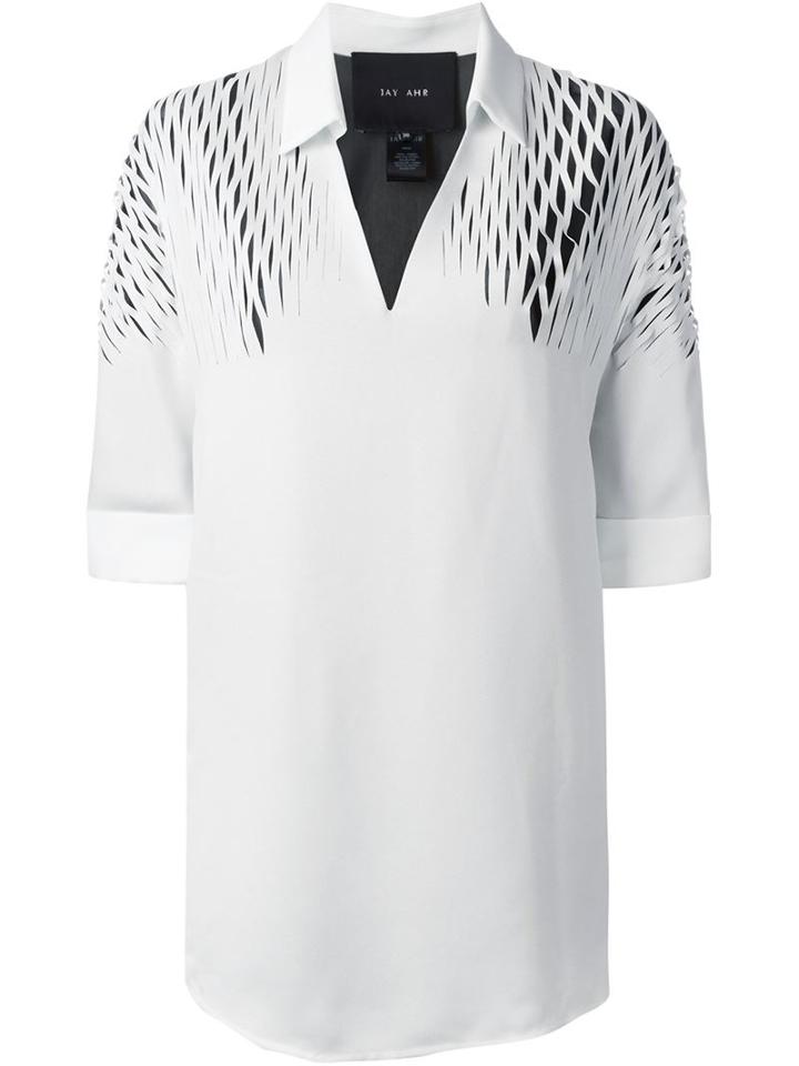 Jay Ahr Cut-out Detail Shirt, Women's, Size: 36, White, Polyester