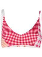 Marysia Multi Gingham Bikini Top - Pink