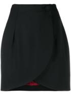 Sara Battaglia Wrap Mini Skirt - Black