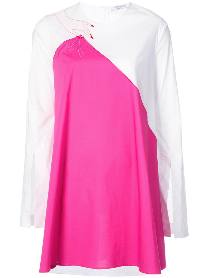 Vivetta Gemma Contrast Panel Dress - White