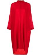 Daniela Gregis Side Slit High Low Shirt Dress - Red