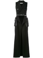 Givenchy - Sleeveless Slit Coat - Women - Silk/polyamide/polyester/wool - 36, Black, Silk/polyamide/polyester/wool