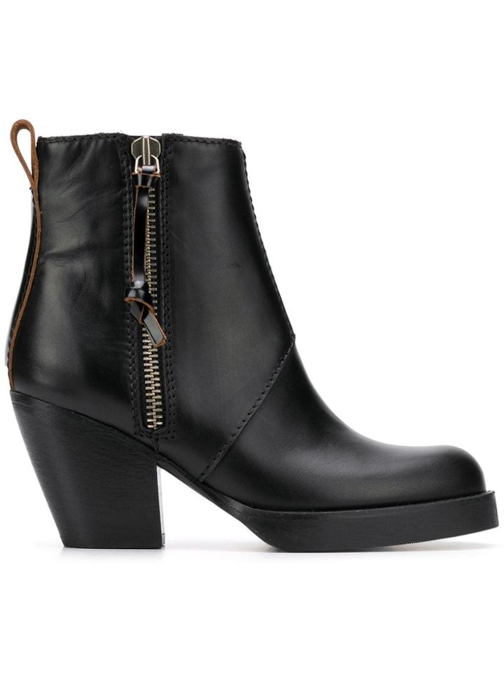 Acne Studios Stacked Heel Boots - Black