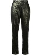 Layeur Gold-tone Embroidered Cropped Trousers - Metallic