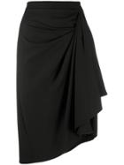 L'autre Chose Asymmetric Draped Skirt - Black