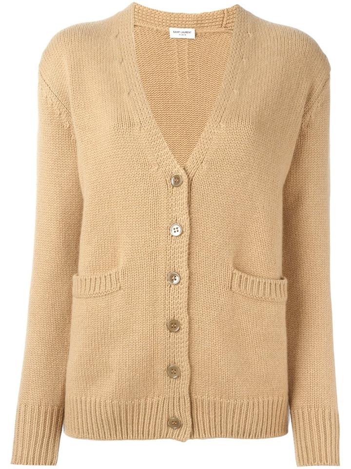 Saint Laurent Classic Cardigan, Women's, Size: Xs, Nude/neutrals, Cashmere