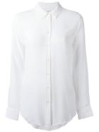 Equipment Narrow Collar Shirt, Women's, Size: Large, White, Silk