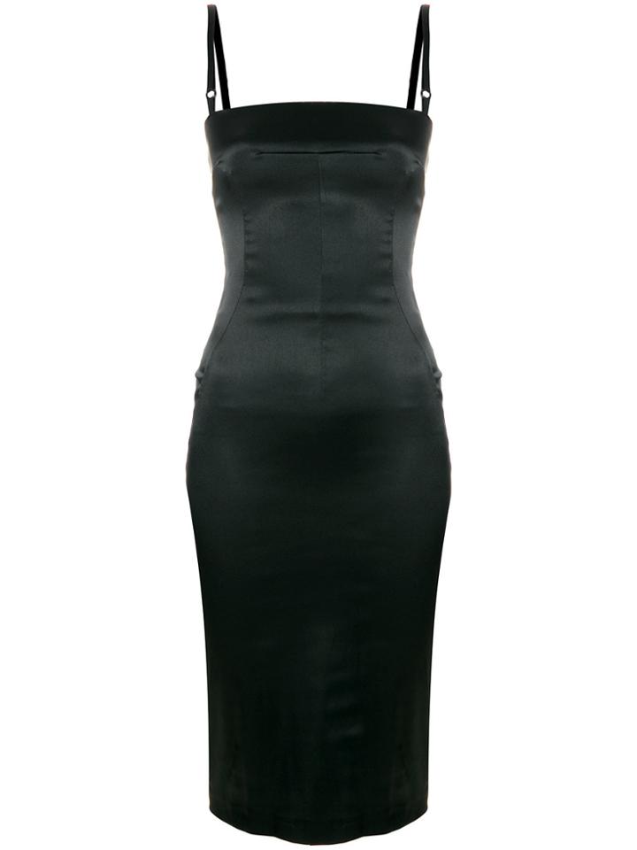 Dolce & Gabbana Vintage Square Neck Fitted Dress - Black