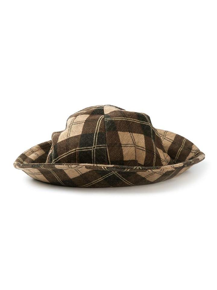 Biba Checked Upturned Brim Hat