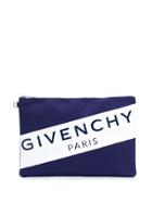Givenchy Logo Zipped Clutch - Blue