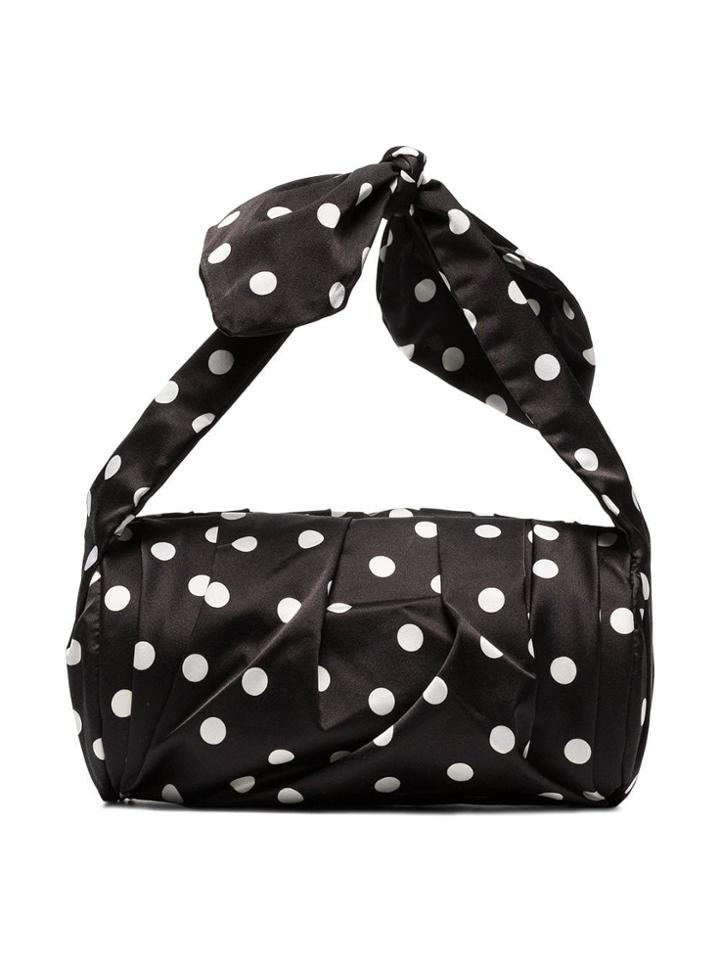 Rejina Pyo Black And White Nane Polka Dot Satin Clutch