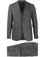 Tagliatore Check Pattern Suit - Grey