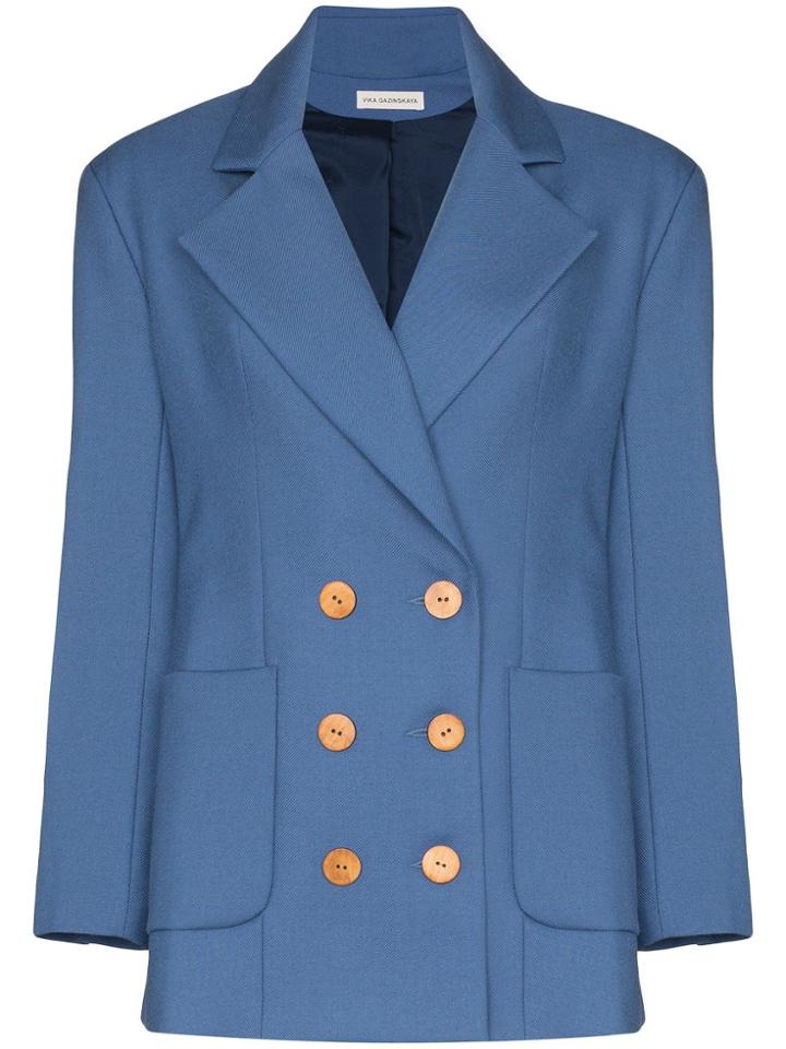 Vika Gazinskaya Double-breasted Blazer - Blue