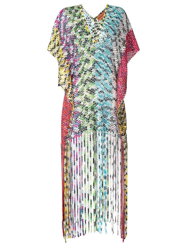 Missoni Mare Snakeskin Print Tassel Dress - Blue