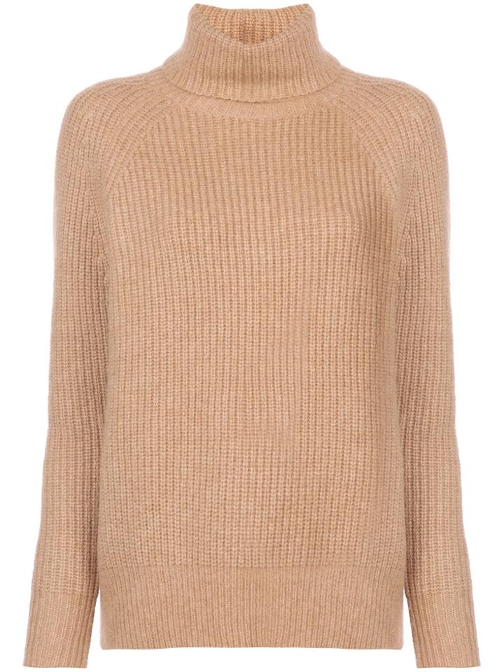 Nili Lotan Turtle-neck Ribbed Sweater - Grey