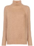Nili Lotan Turtle-neck Ribbed Sweater - Grey