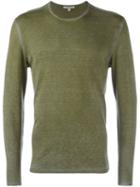John Varvatos Crew Neck Sweater, Men's, Size: Large, Green, Silk/cashmere