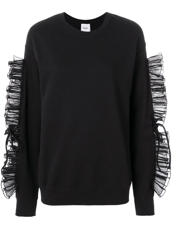 Brognano Frill Long-sleeve Sweater - Black
