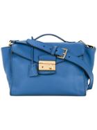 Prada Vintage Logo 2-way Tote Bag - Blue