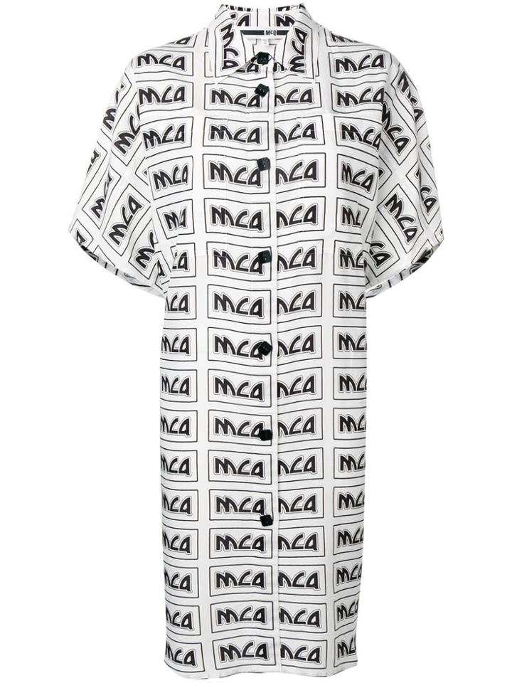 Mcq Alexander Mcqueen Logo Dress - White