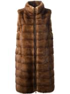 Liska Sleeveless Mink Fur Coat, Women's, Size: Small, Nude/neutrals, Mink Fur