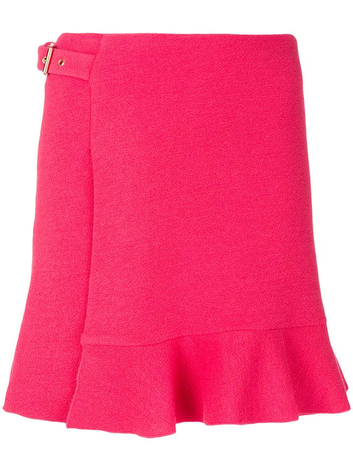 Boutique Moschino - Buckle Wrap Skirt - Women - Acrylic/polyamide/acetate/other Fibers - 38, Pink/purple, Acrylic/polyamide/acetate/other Fibers