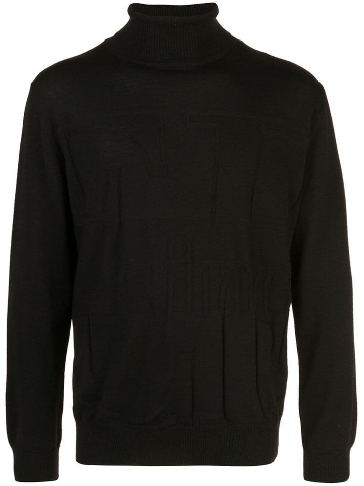 Iceberg Turtle-neck Fitted Sweater - Black