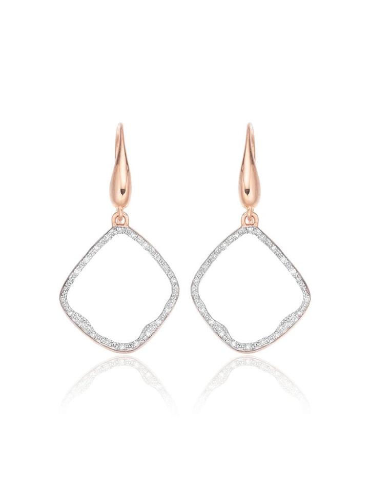 Monica Vinader Riva Diamond Hoop Earrings - Pink